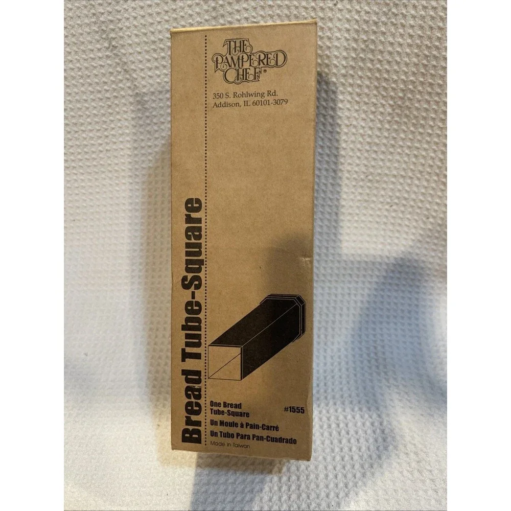 Pampered Chef Bread Tube Square #1555 New In Box Baking Pan Mold USA